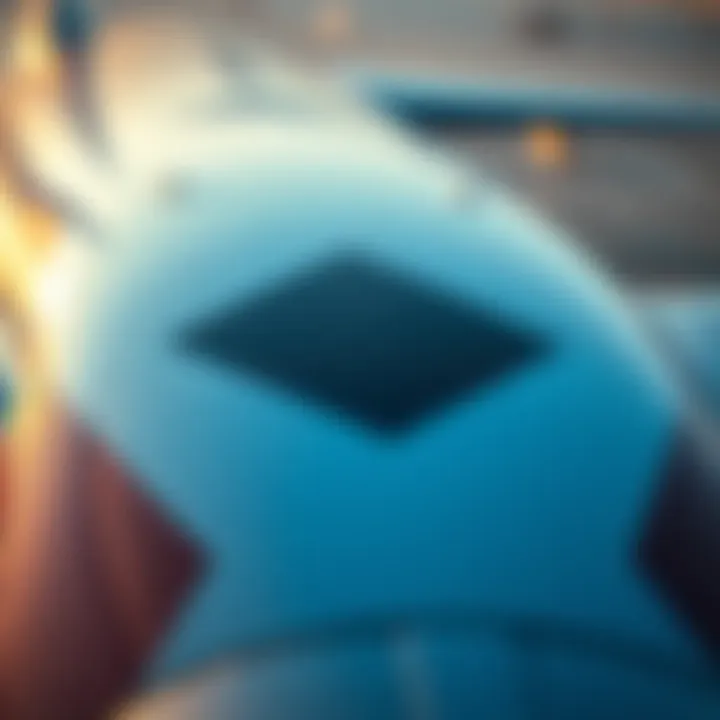 Close-up view of a black triangle symbol on an aircraft surface, highlighting its distinct shape