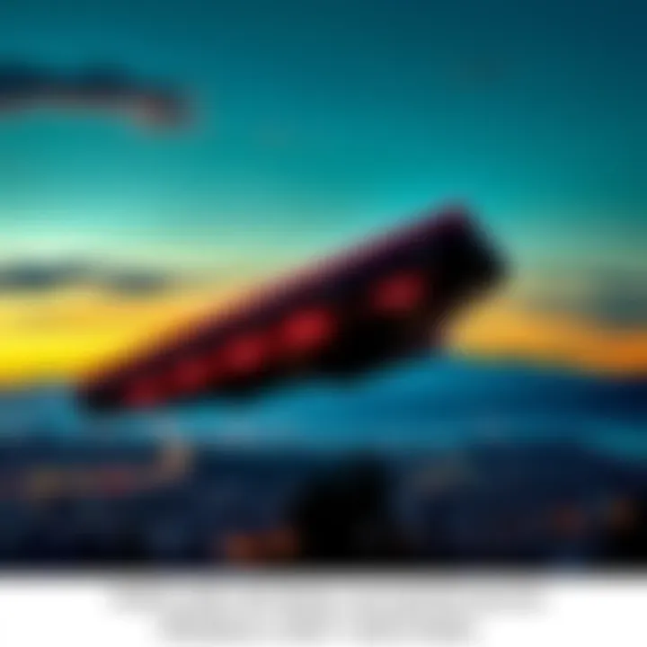 A black triangle-shaped craft is seen hovering in the sky over Portland, with a residential area below.