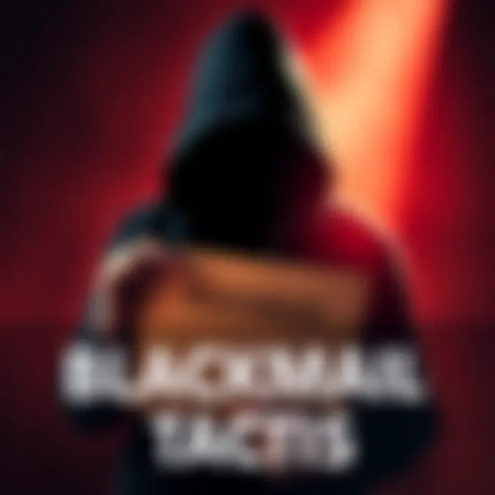 A shadowy figure holding a folder with confidential documents, symbolizing the power of blackmail