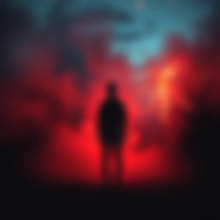 A person standing in a dark space, unable to see, representing blindness in a dream