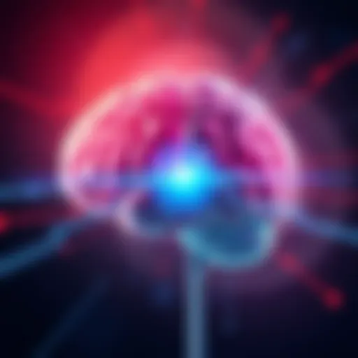 A brain illustration showing areas affected by blindsight and split-brain, highlighting the visual cortex and neural pathways.