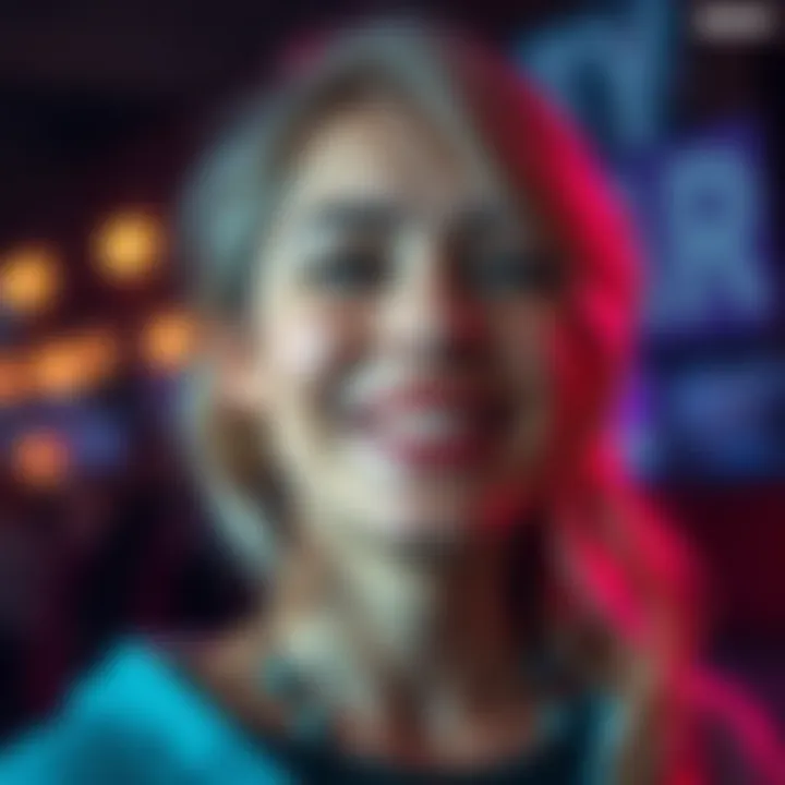 Woman with New Blonde Hair A woman smiling with freshly dyed blonde hair, reflecting joy after a significant connection