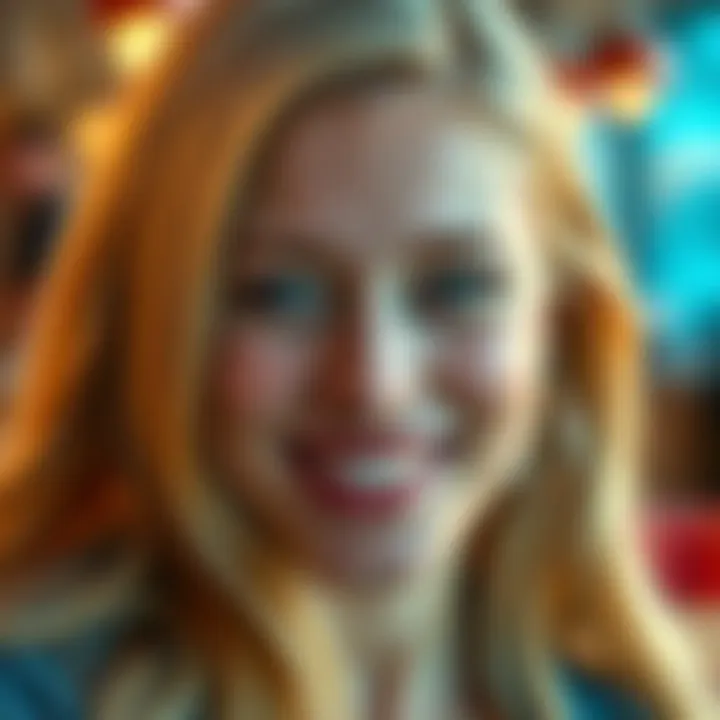 A cheerful blonde woman with long hair, looking directly at the camera, radiating confidence and warmth.