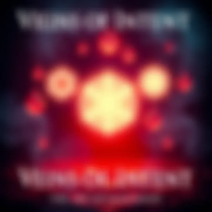 A mystical depiction of sigils glowing with vibrant energy, surrounded by drops of red liquid symbolizing blood, set against a dark, enchanting background.