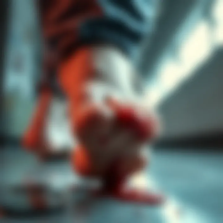 A close-up of a foot with blood on it, showing concern and confusion