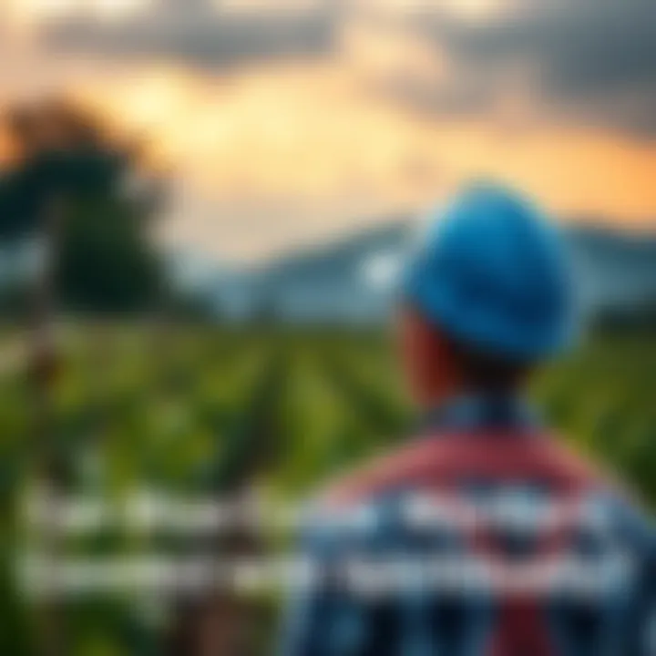 A blue collar worker in a hard hat standing in a peaceful outdoor setting, looking contemplative. The scene captures the contrast between physical labor and spiritual reflection.