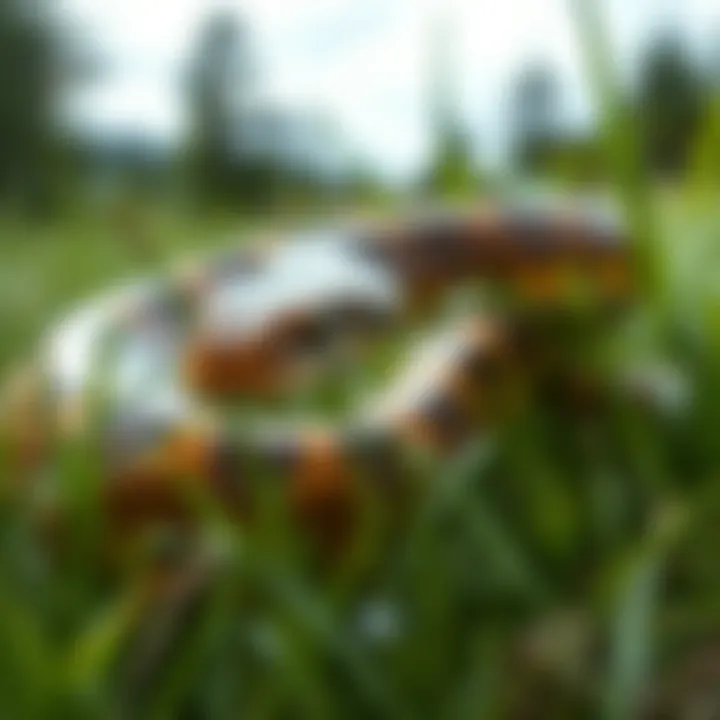 A large snake spotted in the grass between Lake St Martin and Gypsumville, raising concerns among locals.