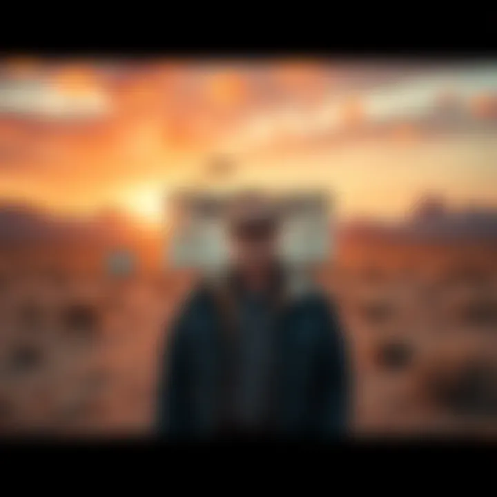 Bob Lazar standing in front of Area 51 with desert landscape in background