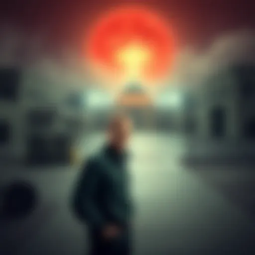 Bob Lazar standing in front of a mysterious military facility, highlighting his connection to S-4 and government secrecy.