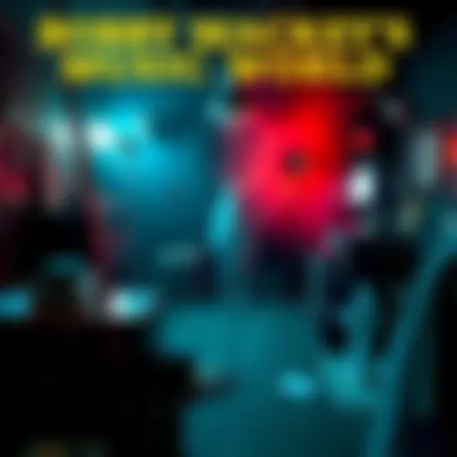 Scene from Bobby Mackeys Music World showing a dark room with ghostly figures and equipment used in paranormal investigations
