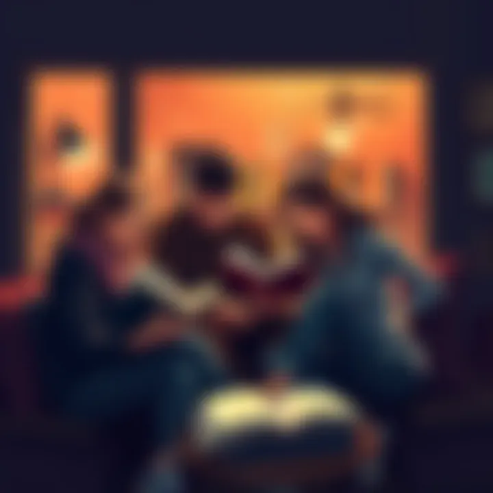 A group of people sharing their favorite books at a cozy reading corner