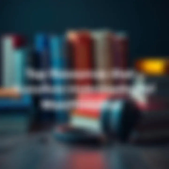 A collection of books and headphones representing resources for understanding manifestation and personal growth