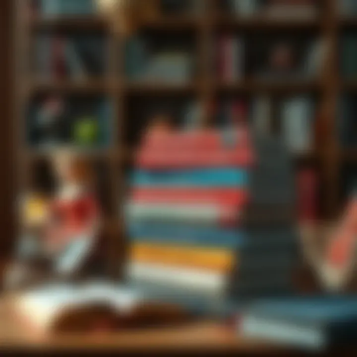 A stack of books about Jungian psychology with a cozy reading setup