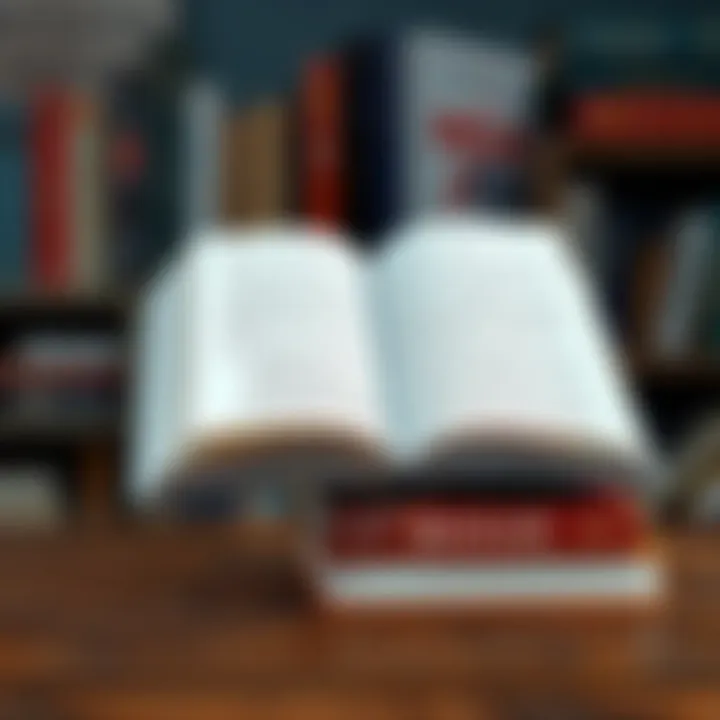 A stack of books with titles related to nonduality, some open to pages with highlighted text, set on a wooden table