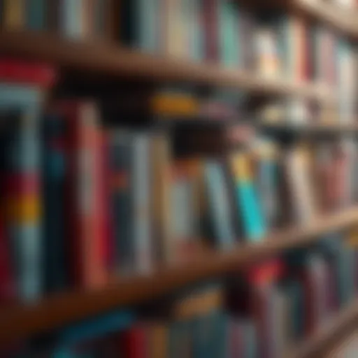A colorful shelf displaying a variety of books inviting readers to choose their next read.