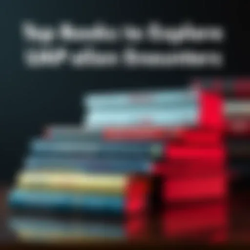 A collection of books stacked together, focusing on UAPs and alien encounters, with some covers visible featuring UFOs and extraterrestrial themes.