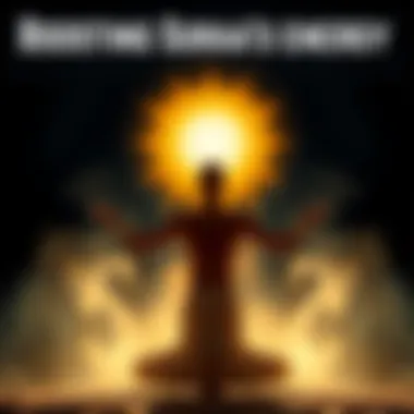 A person practicing yoga in sunlight, symbolizing the enhancement of Surya's influence with natural energy and warmth.