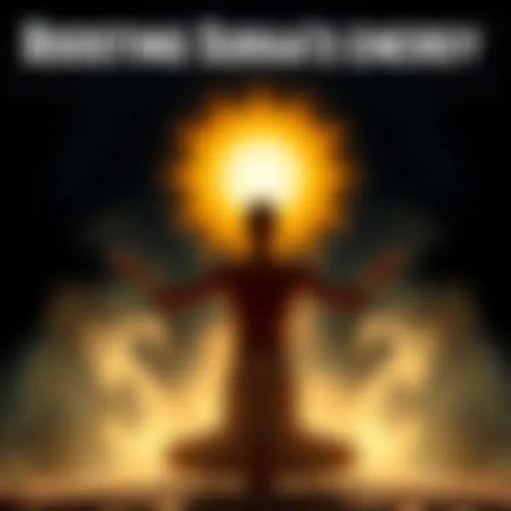 A person practicing yoga in sunlight, symbolizing the enhancement of Surya's influence with natural energy and warmth.