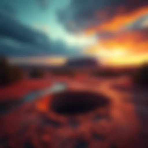 A borehole in the Mesa showing signs of man-made materials and heat exposure