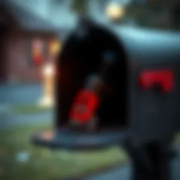 A bottle placed inside a mailbox, causing curiosity and concern among residents.