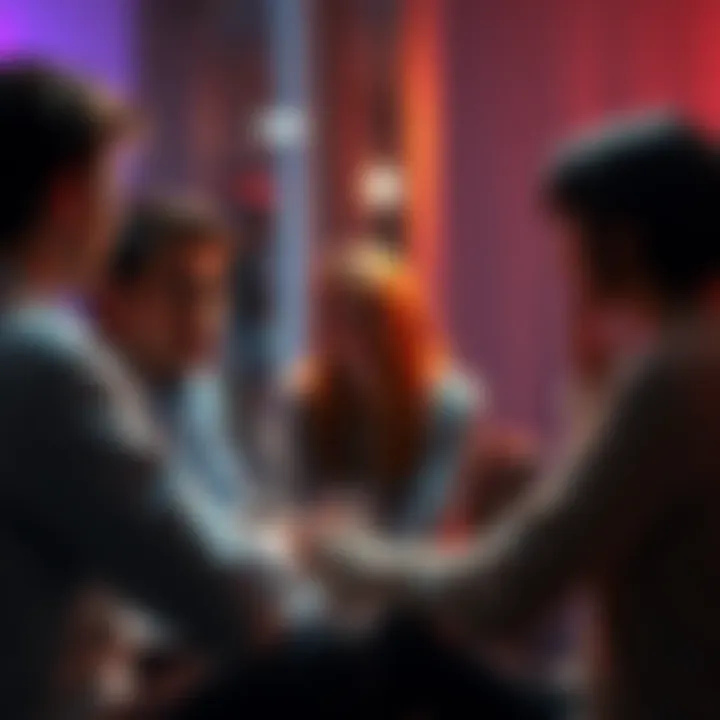 A group of people discussing emotions related to BPD, anxiety, and depression