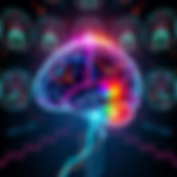 Illustration showing brain scans with different colors representing various levels of consciousness and sensory perception