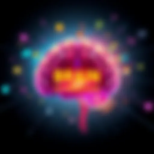 A visually appealing representation of brain affirmations focusing on anatomical structure and function, with colorful brain illustrations and motivational phrases around it.