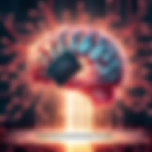 A human brain and a computer chip connected by light, symbolizing the relationship between consciousness and artificial intelligence.