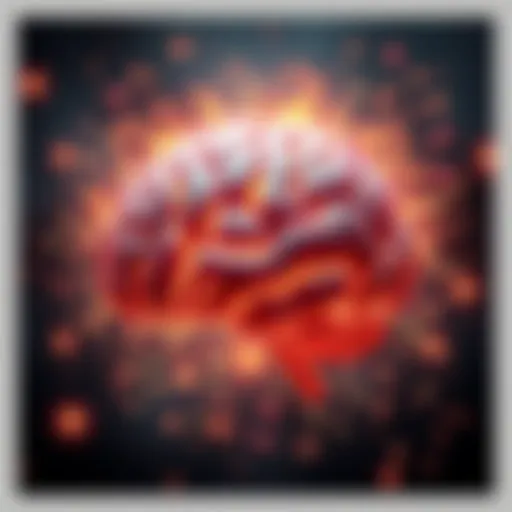 Brain and Light A human brain surrounded by glowing particles representing thoughts and consciousness, illustrating the concept of awareness and existence beyond life.