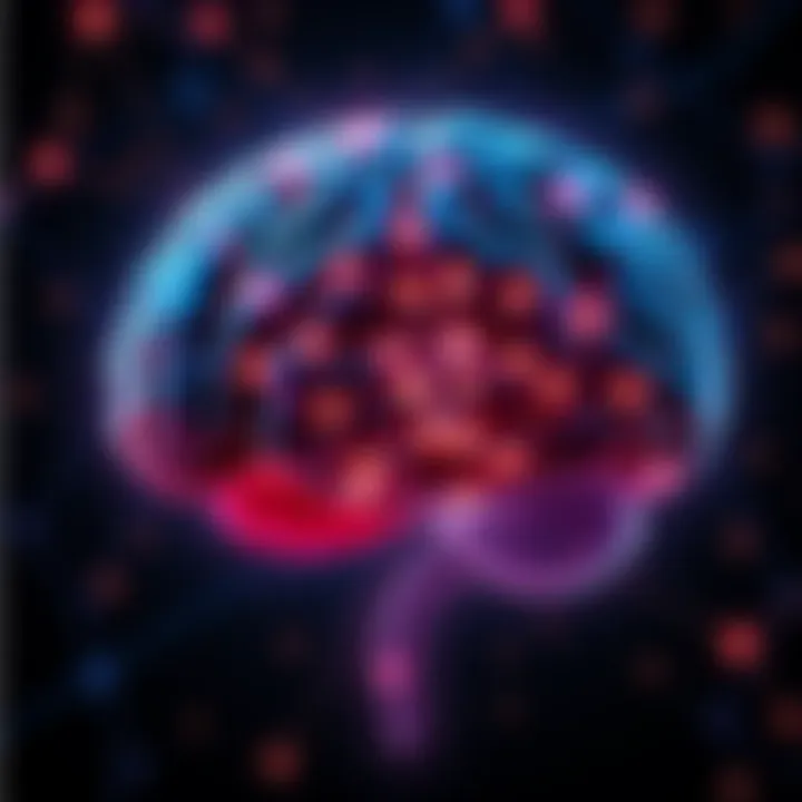 Illustration of human brain highlighting the Default Mode Network and its relation to ego.