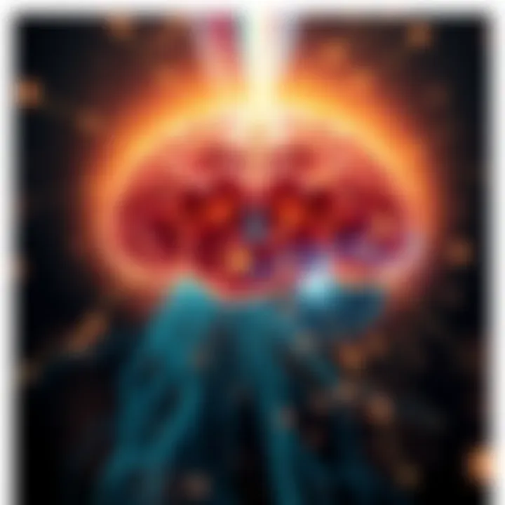 Illustration of a human brain with light rays representing different states of consciousness, from waking to dreaming.