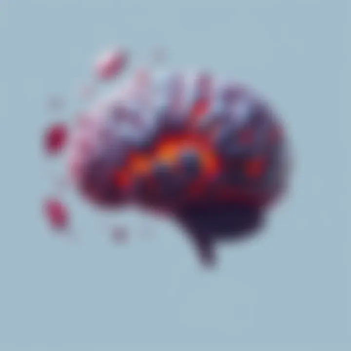 Illustration of a human brain with fragmented pieces representing the concept of ego death and loss of self.