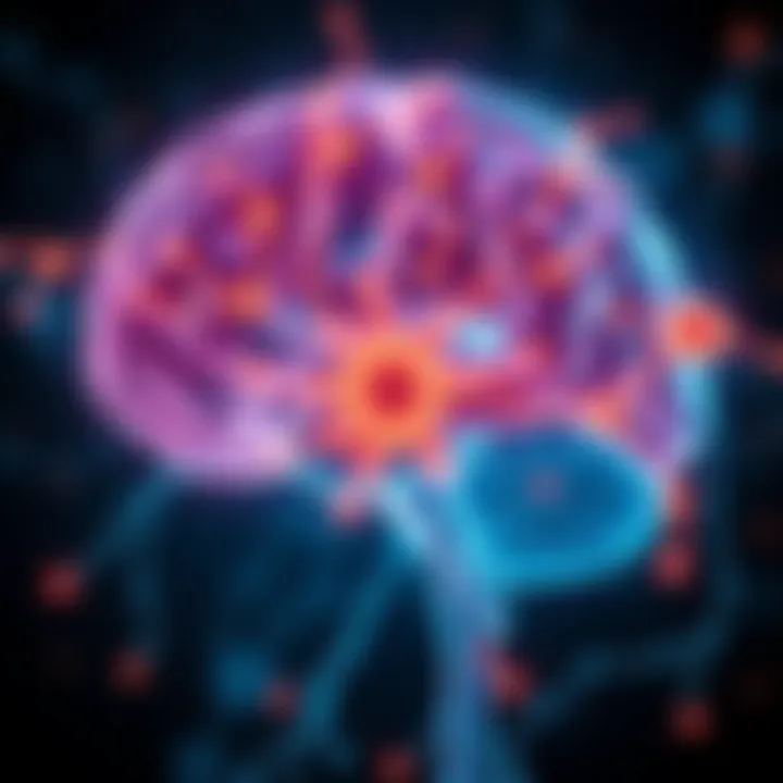 A visual representation showing the brain with neural connections glowing, symbolizing brain function in relation to near-death experiences.