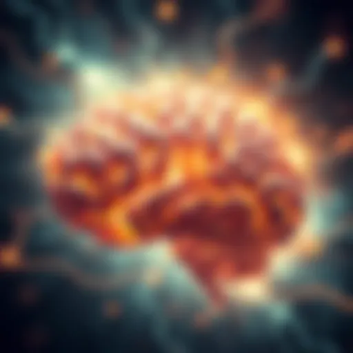 A brain surrounded by a glowing light representing consciousness and life after death.