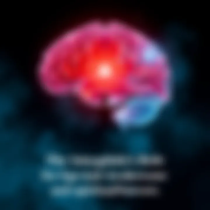 A person meditating with a brain silhouette showing the amygdala highlighted in the background