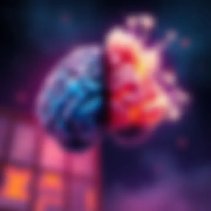 Brain and Mind Illustration An illustration showing a brain on one side and a thought cloud representing the mind on the other side, highlighting their differences.