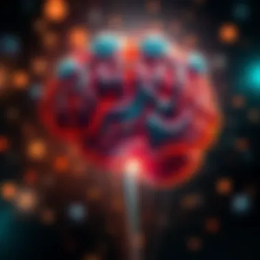 A human brain with abstract representations of aliens around it, illustrating the concept of ignoring extraterrestrial life.