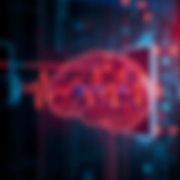 A graphic representation of brain wave patterns being monitored, symbolizing communication through technology.