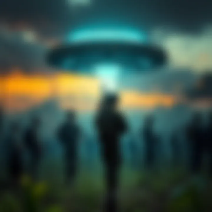 Brazilian military officers investigate UFO sightings in rural areas of Brazil, surrounded by villagers reporting strange lights.