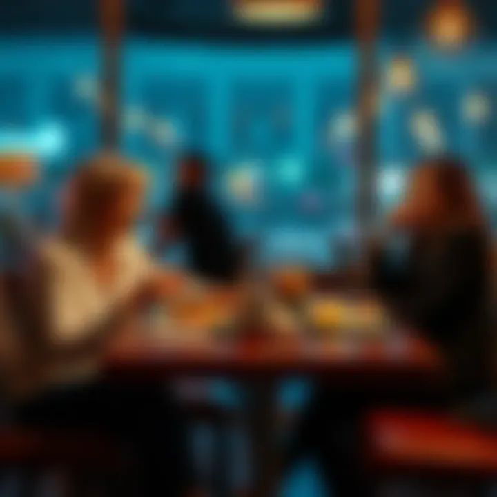 Breakfast meeting with Jeffrey Epstein Martha Stewart and Emmy Rossum having breakfast with Jeffrey Epstein at a restaurant table, showing a mix of surprise and curiosity on their faces.