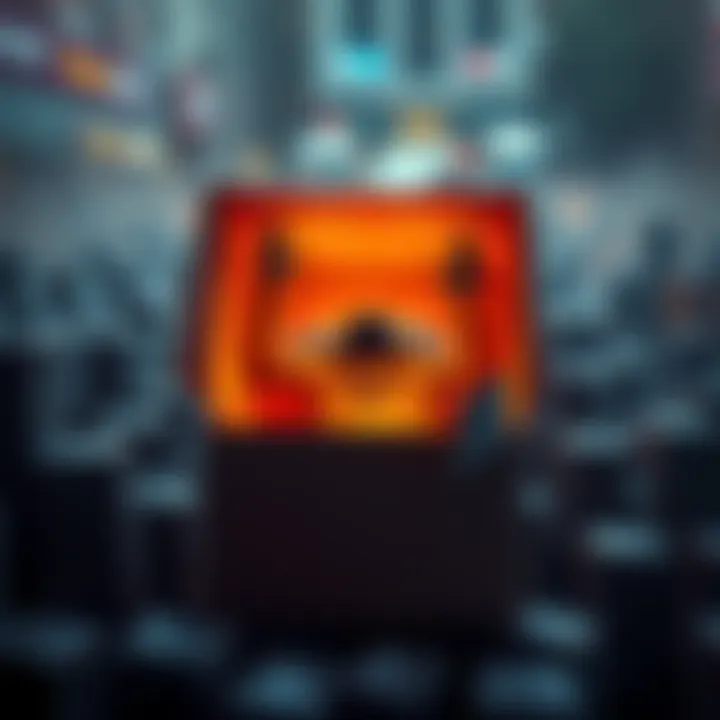 A symbolic representation of breaking free from societal and personal constraints, showcasing an individual breaking out of a box surrounded by various others.