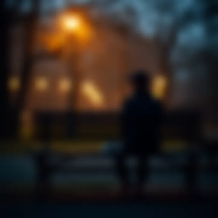 A person sitting alone on a park bench, looking contemplative and sad, symbolizing the struggle of ending a relationship.