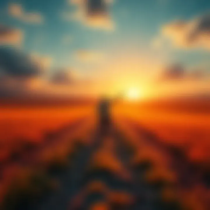 A person stepping off a path into a vibrant, open field representing freedom from daily monotony.