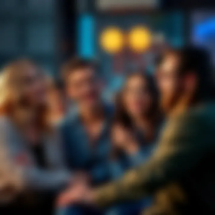 A group of people sharing their breakup experiences, with emotional expressions and supportive gestures