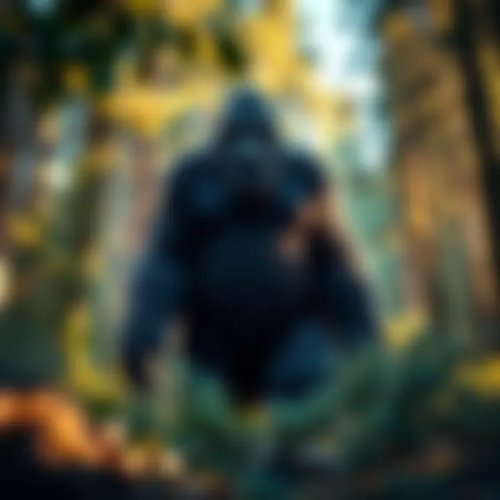 Brian Andrew Whiteley wearing a bigfoot suit in a forest setting