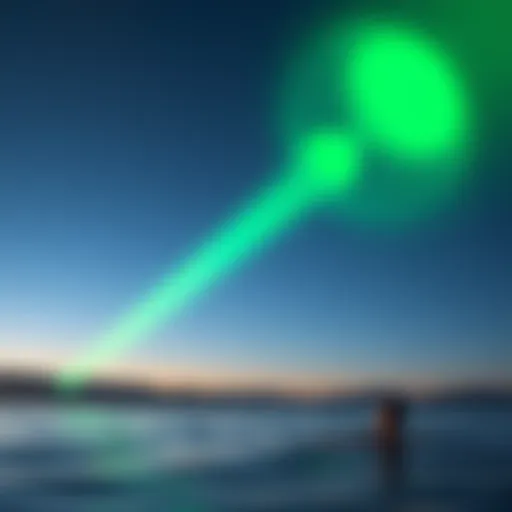 Bright green object in King City sky A glowing green object appears in the sky above King City, Ontario, as a man swims nearby.