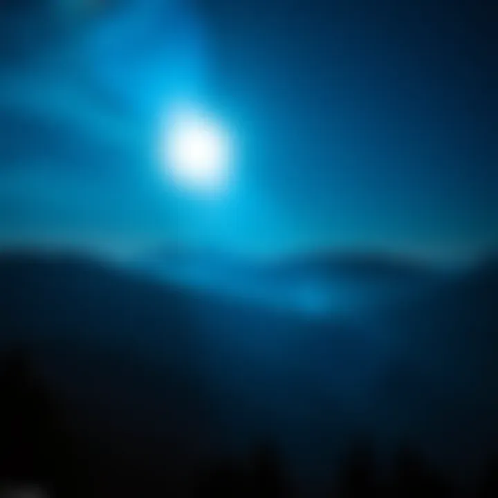 A large, bright light floating in the night sky over the valley near Mt. Pisgah, captivating locals in Balsam Grove.
