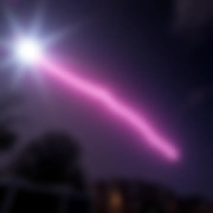 Bright light in night sky A bright light zig-zags across the dark sky, witnessed by onlookers in Staffordshire.