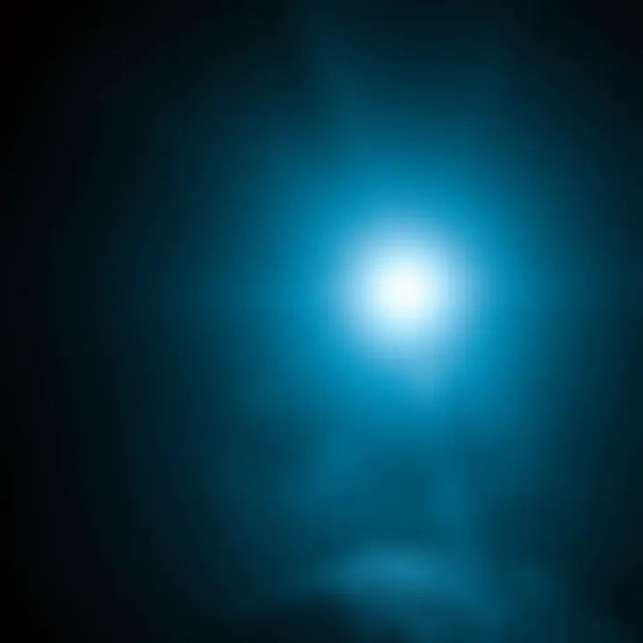 A bright, glowing light symbolizing the afterlife, contrasting with a dark background, reflecting the teachings of the Tibetan Book of the Dead.