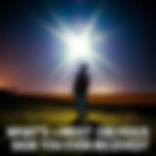 A person standing in a field, looking up at a bright light in the sky, symbolizing a moment of realization or sign in life